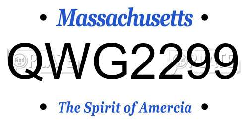 QWG2299 Massachusetts License Plate