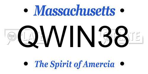 QWIN38 Massachusetts License Plate