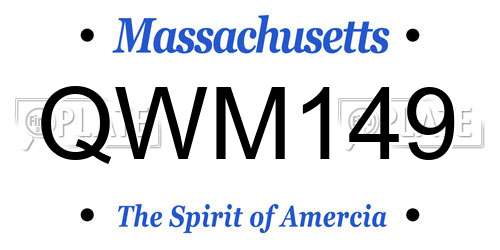 QWM149 Massachusetts License Plate