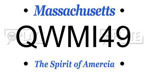QWMI49 Massachusetts License Plate