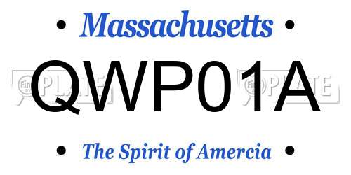 QWP01A Massachusetts License Plate