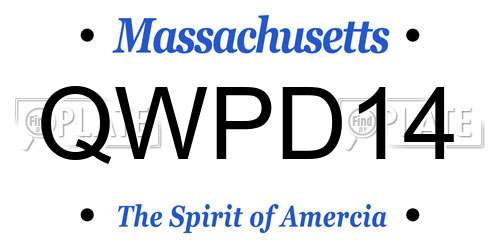 QWPD14 Massachusetts License Plate