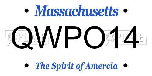 QWPO14 Massachusetts License Plate