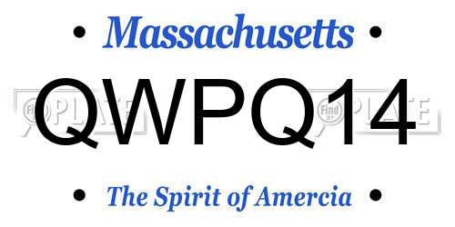 QWPQ14 Massachusetts License Plate