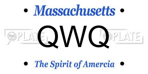 QWQ Massachusetts License Plate