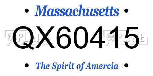 QX60415 Massachusetts License Plate