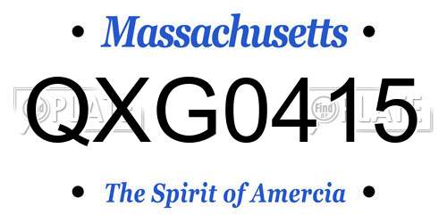 QXG0415 Massachusetts License Plate