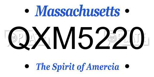 QXM5220 Massachusetts License Plate