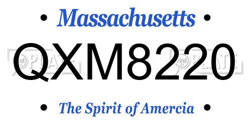 QXM8220 Massachusetts License Plate