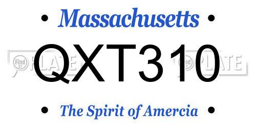 QXT310 Massachusetts License Plate