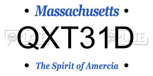 QXT31D Massachusetts License Plate