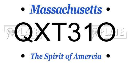 QXT31O Massachusetts License Plate