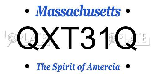 QXT31Q Massachusetts License Plate