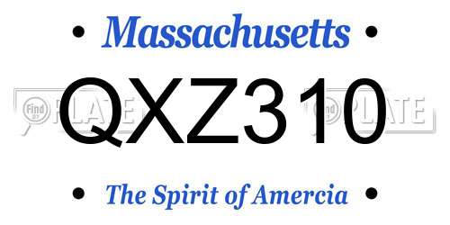QXZ310 Massachusetts License Plate