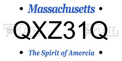 QXZ31Q Massachusetts License Plate