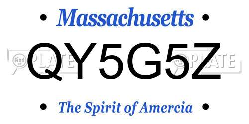 QY5G5Z Massachusetts License Plate