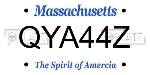 QYA44Z Massachusetts License Plate