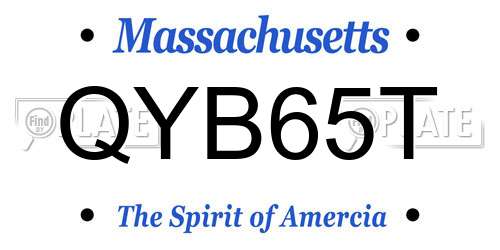 QYB65T Massachusetts License Plate