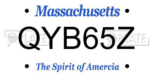 QYB65Z Massachusetts License Plate