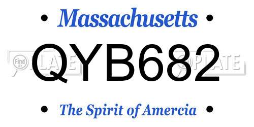 QYB682 Massachusetts License Plate