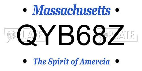 QYB68Z Massachusetts License Plate