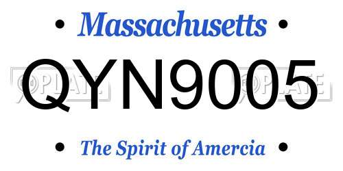 QYN9005 Massachusetts License Plate