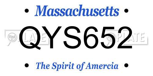 QYS652 Massachusetts License Plate