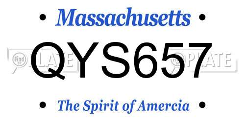 QYS657 Massachusetts License Plate