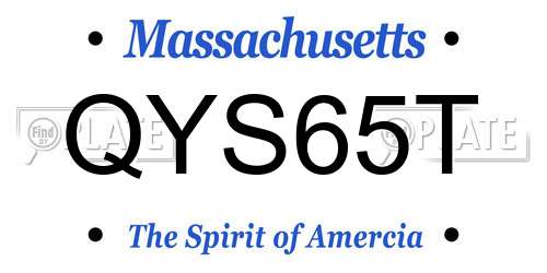 QYS65T Massachusetts License Plate