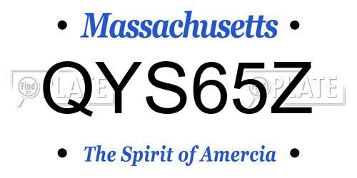 QYS65Z Massachusetts License Plate