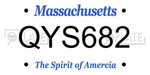 QYS682 Massachusetts License Plate