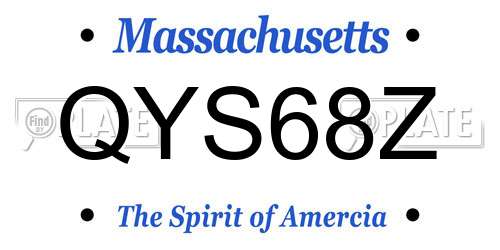 QYS68Z Massachusetts License Plate
