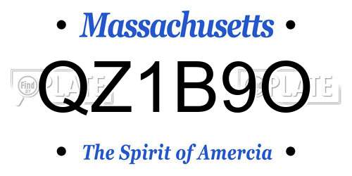 QZ1B9O Massachusetts License Plate