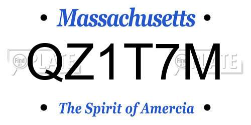 QZ1T7M Massachusetts License Plate