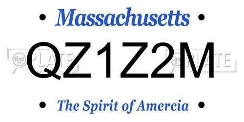 QZ1Z2M Massachusetts License Plate