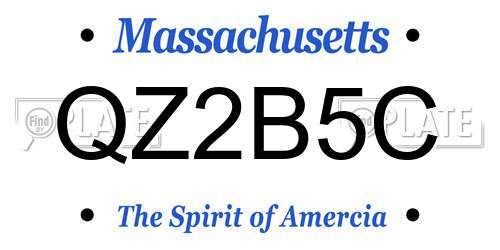 QZ2B5C Massachusetts License Plate