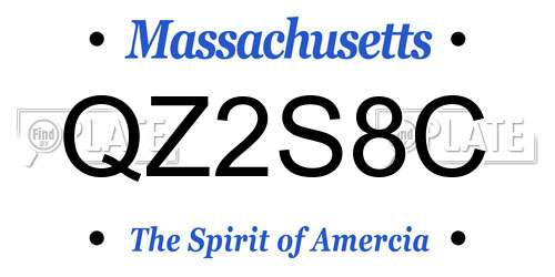 QZ2S8C Massachusetts License Plate
