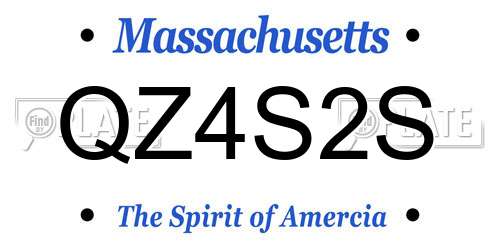 QZ4S2S Massachusetts License Plate
