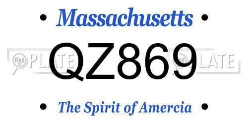 QZ869 Massachusetts License Plate