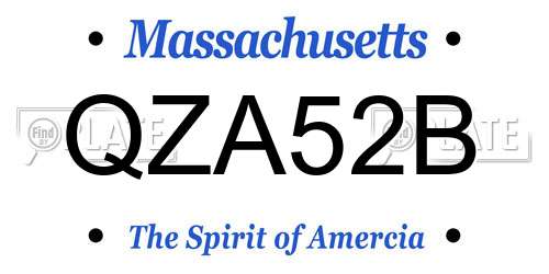 QZA52B Massachusetts License Plate