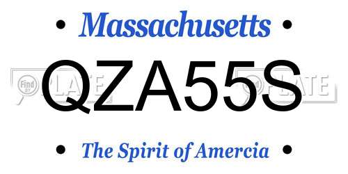 QZA55S Massachusetts License Plate