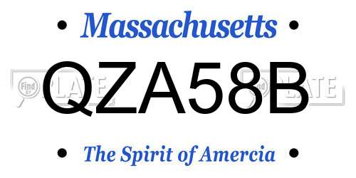 QZA58B Massachusetts License Plate