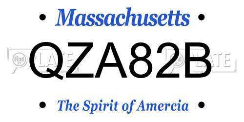 QZA82B Massachusetts License Plate