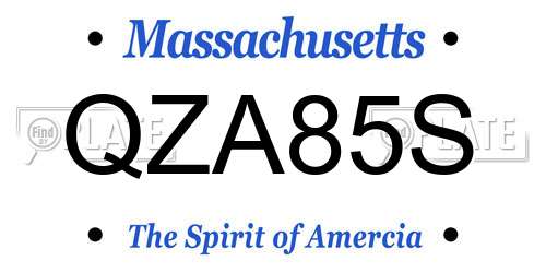 QZA85S Massachusetts License Plate