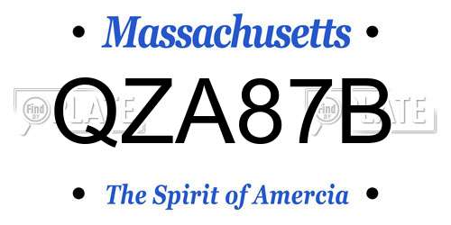 QZA87B Massachusetts License Plate