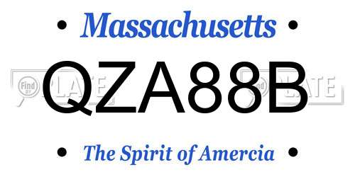 QZA88B Massachusetts License Plate