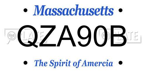 QZA90B Massachusetts License Plate