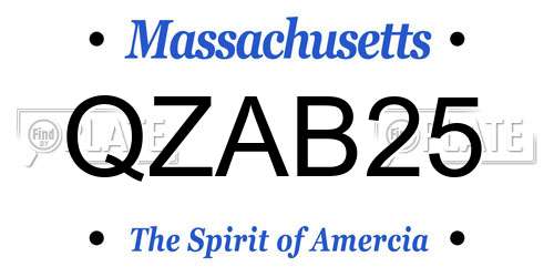 QZAB25 Massachusetts License Plate