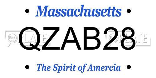 QZAB28 Massachusetts License Plate