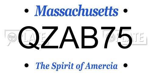 QZAB75 Massachusetts License Plate
